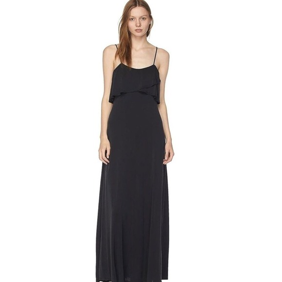 Jenny Yoo Blake Evening Gown Size 4 Black Sleeveless Crepe Bridesmaid Maxi Dress - Picture 1 of 12